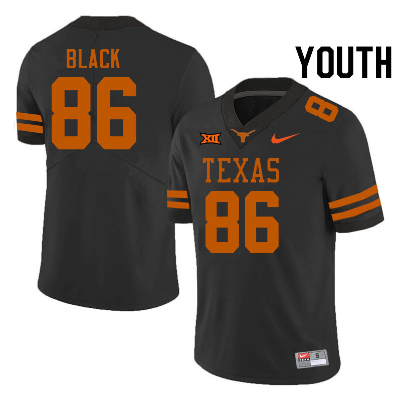 Youth #86 Dorian Black Texas Longhorns College Football Jerseys Stitched-Black